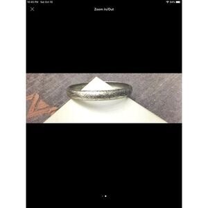 Pretty Silver Floral Etched Bangle Bracelet